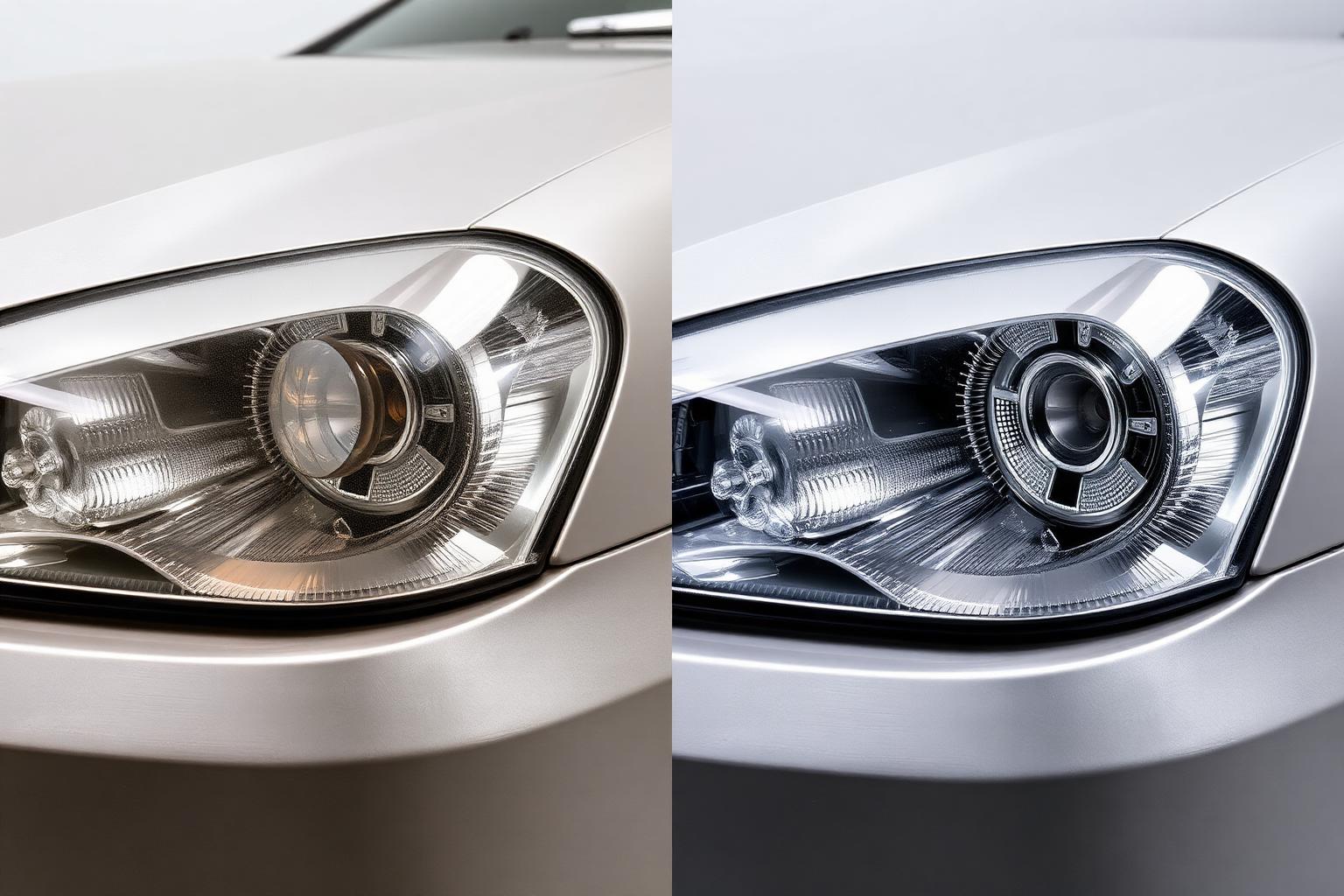 ヘッドライト施工前と施工後の比較